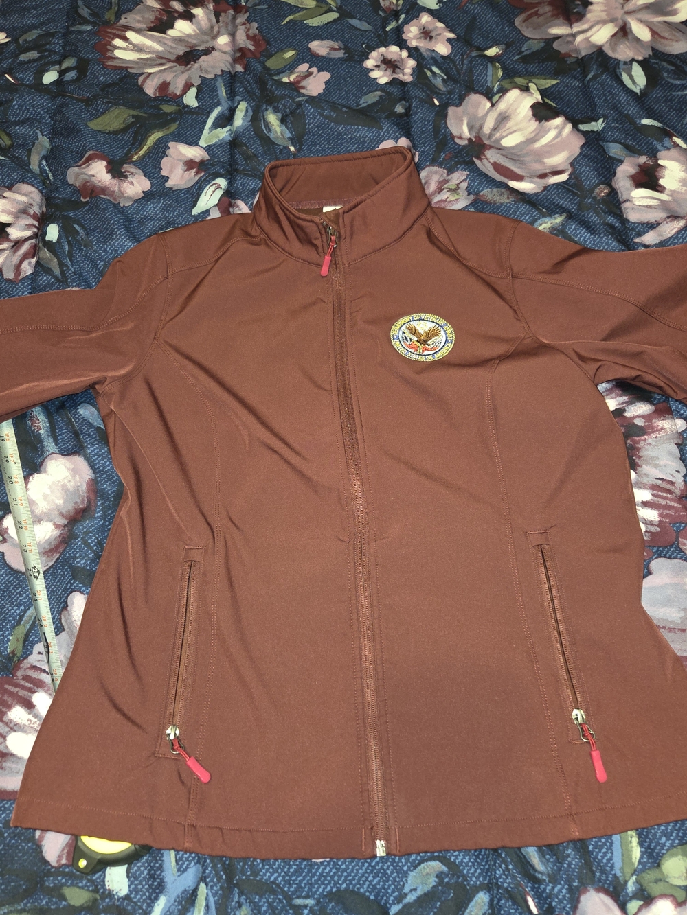 Women's Zip-Front Softshell Jacket in Burgandy